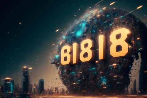 Big data perspective view in digital globe concept. Futuristic city skyline Stock Illustration