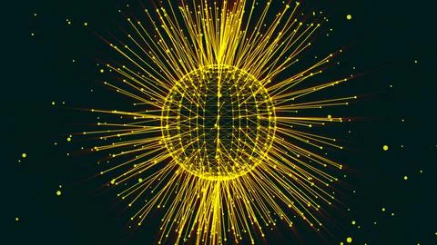 Big Data. Plexus effec. Sphere of connected nodes. Cluster net. Abstract ne.. Illustrazione stock