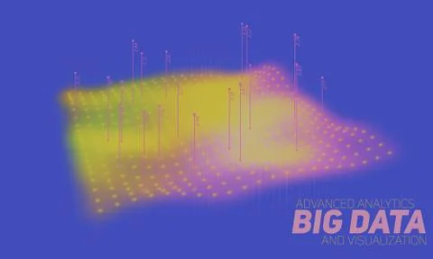 Big data plot colorful visualization. Futuristic infographic. Information aes Stock Illustration