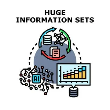Big data processing analyzing information sets concept Stock Illustration