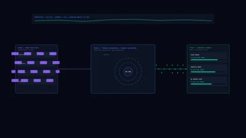 Big Data Processing Pipeline Cloud Stream Motion Loop Stock Footage 345339367