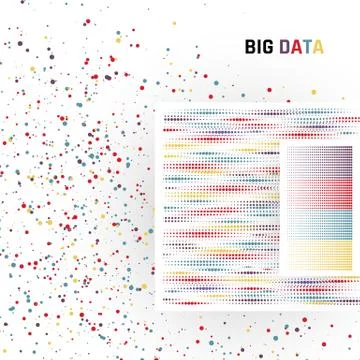 Big data. Processing of structured and unstructured data of huge volumes Stock Illustration