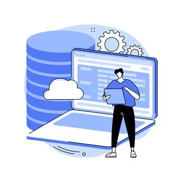 Big data programming abstract concept vector illustration. イラスト素材