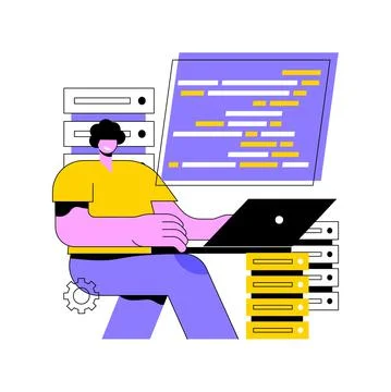 Big data programming abstract concept vector illustration. Stock Illustration