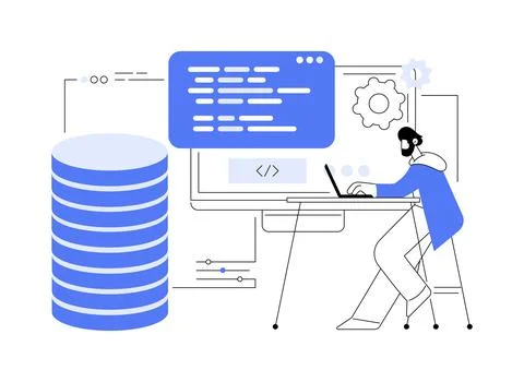 Big data programming abstract concept vector illustration. 库存插图