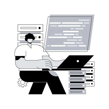 Big data programming abstract concept vector illustration. Stock Illustration