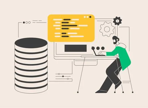 Big data programming abstract concept vector illustration. イラスト素材