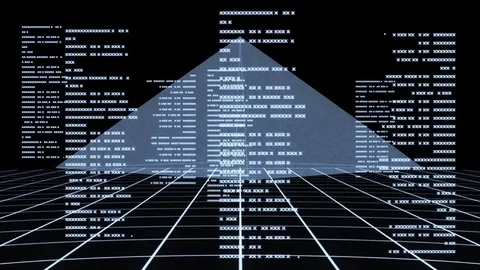Big Data pyramid codex block security technology Stock Footage 121357263