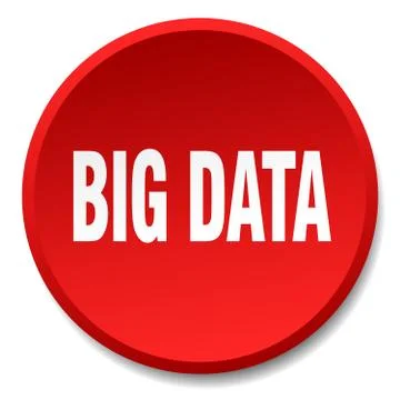 Big data red round flat isolated push button Stock Illustration