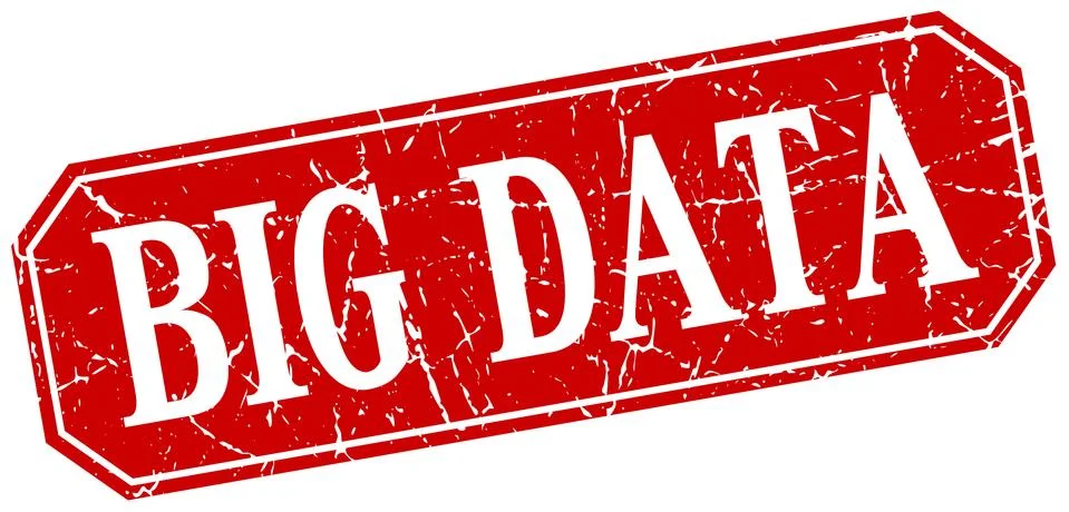 Big data red square vintage grunge isolated sign Stock Illustration