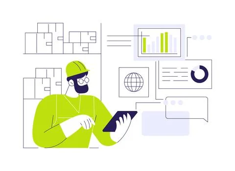 Big data in retail abstract concept vector illustration. Illustrazione stock