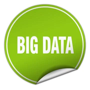 Big data round green sticker isolated on white イラスト素材