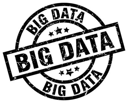 Big data round grunge black stamp Stock Illustration