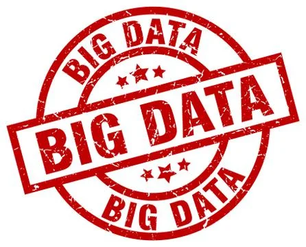 Big data round red grunge stamp Stock Illustration