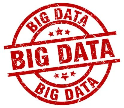 Big data round red grunge stamp Stock Illustration