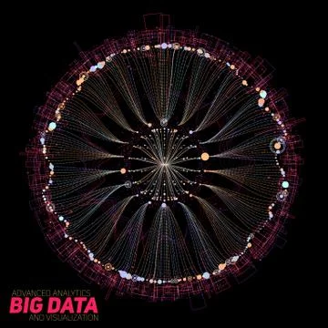 Big data round visualization. Futuristic infographic. Information aesthetic d Stock Illustration