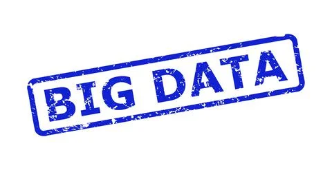 BIG DATA Seal with Unclean Style and Rounded Rect Frame Stock Illustration