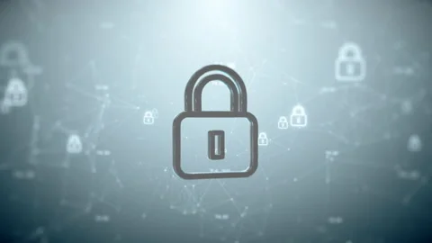 Big Data Security in a 3D animation Stock Footage 239078194