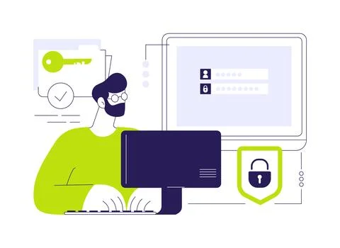 Big data security abstract concept vector illustration. Stock Illustration