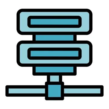 Big data server icon vector flat 스톡 일러스트