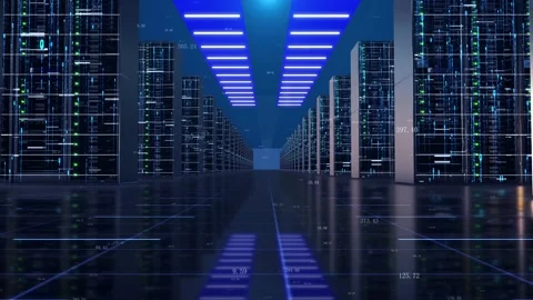 Big data server room shuttle background | Stock Video | Pond5