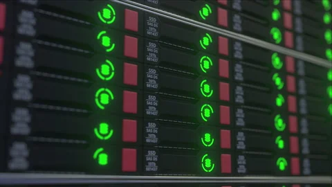Big data server SSD rack, looping 3D Stock Video Pond5
