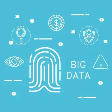 Big data set icons イラスト素材