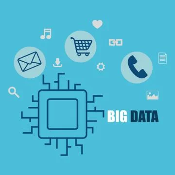 Big data set icons イラスト素材