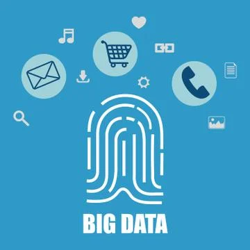 Big data set icons Stock Illustration
