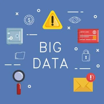 Big data set icons Stock Illustration