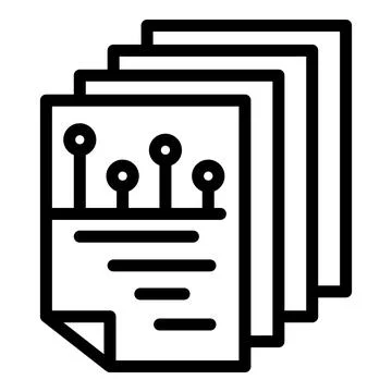 Big data sheets icon, outline style Stock Illustration
