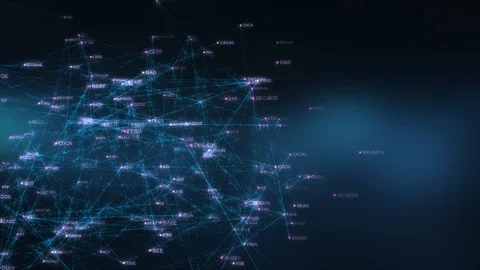 Big Data showing in Fintech Block Chain Network Stock Footage 123859591