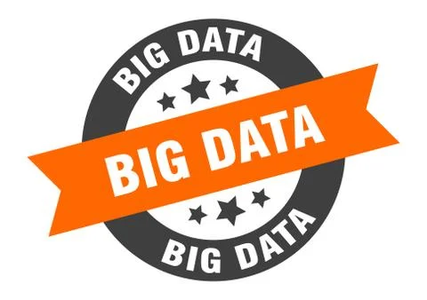 Big data sign. big data round ribbon sticker. big data tag Stock Illustration