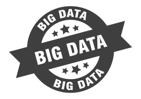 Big data sign. big data round ribbon sticker. big data tag Stock Illustration