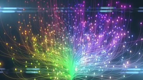 Big data social media platform data center analytics IOT cloud computing AI Stock Illustration