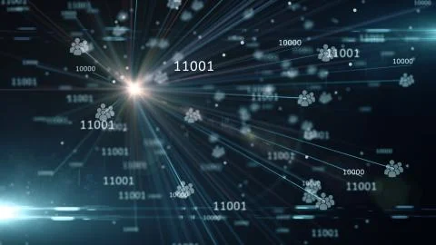 Big data social media platform data center analytics IOT cloud computing AI Stock Illustration