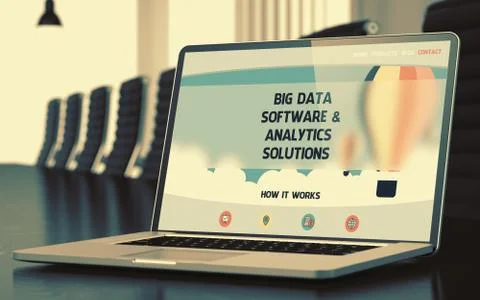 Big Data Software and Analytics Solutions Concept. 3D Stock Illustration