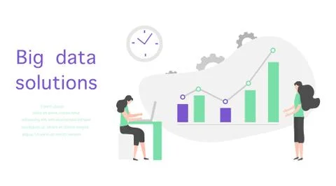 Big data solution financial increase growth People Illustrazione stock