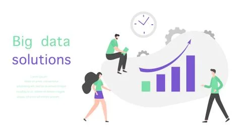 Big data solution financial increase growth People イラスト素材