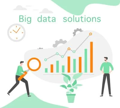 Big data solution financial increase growth People Illustrazione stock