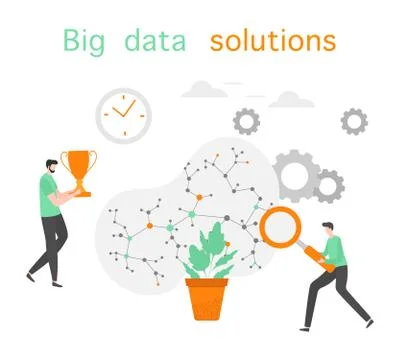Big data solution financial increase growth People Illustrazione stock
