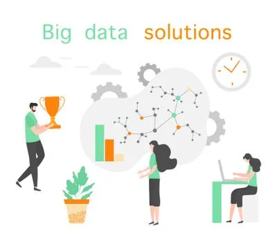 Big data solution financial increase growth People Stockillustratie