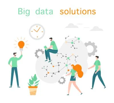 Big data solution financial increase growth People Illustrazione stock