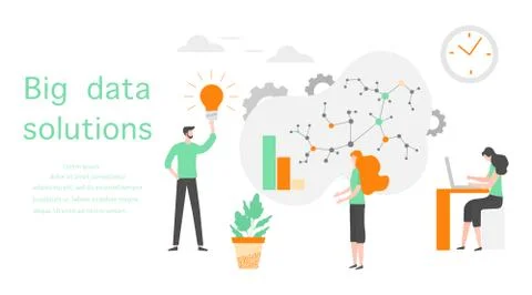 Big data solution financial increase growth People Illustrazione stock