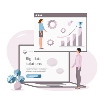 Big data solution financial increase growth People Illustrazione stock