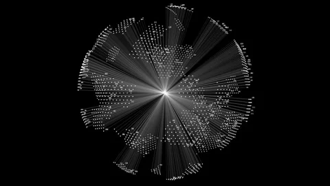 Big Data Sphere Background with Binary Lines and Digital Particles Stock Footage 337186662