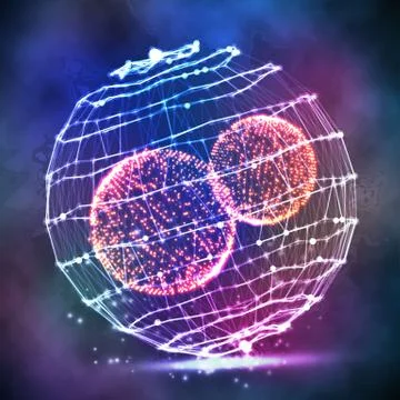 Big Data Sphere. Vector Cyber Sphere Structure Representation. Digital Abstract イラスト素材