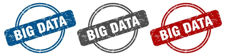 Big data stamp. big data sign. big data label set Stock Illustration