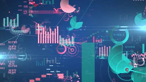 Big data statistic patterns and trends cloud computing analysis graphs and chart Stock Footage 150000869