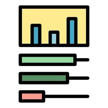 Big data statistics icon vector flat Stock Illustration